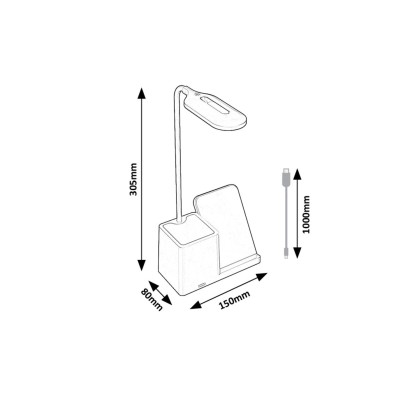 Lampă de masă LED Rabalux Cerie 74233, alb, 4 W