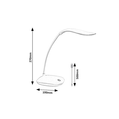 Lampă de masă LED Rabalux Bedi 74235, albastru, 2 W