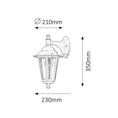 Lampă de perete exterior Rabalux Velence 8202, negru, E27
