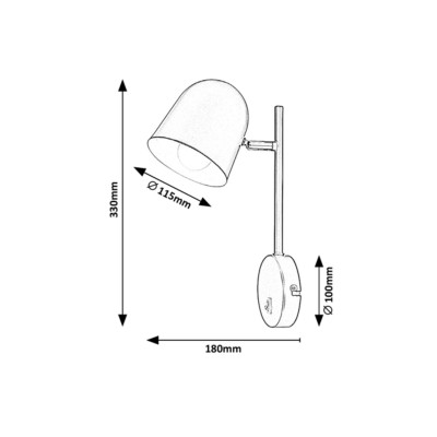 Lampă de perete Rabalux Egon 5242, negru mat, E14