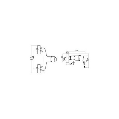 94461/1,0 Iris New - Baterie perete dus, crom