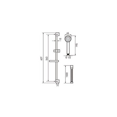 N120 Simpla - set de dus culisant, crom