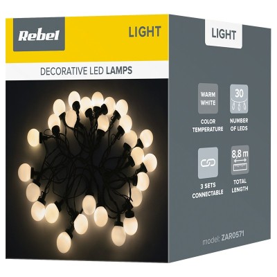 (ZAR0571) SIR LED ILUMINAT FESTIV ALB CALD 8.8M REBEL