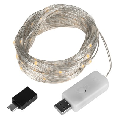 ZAR0575) DECORATIUNE LED ALB CALD 10M REBEL