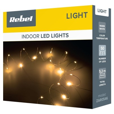 (ZAR0546) SIR ILUMINAT FESTIV 50 MINI LED ALB CALD