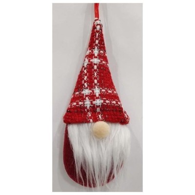 Figurină Crăciun, gnom 16cm roșu-dungi albe Artezan