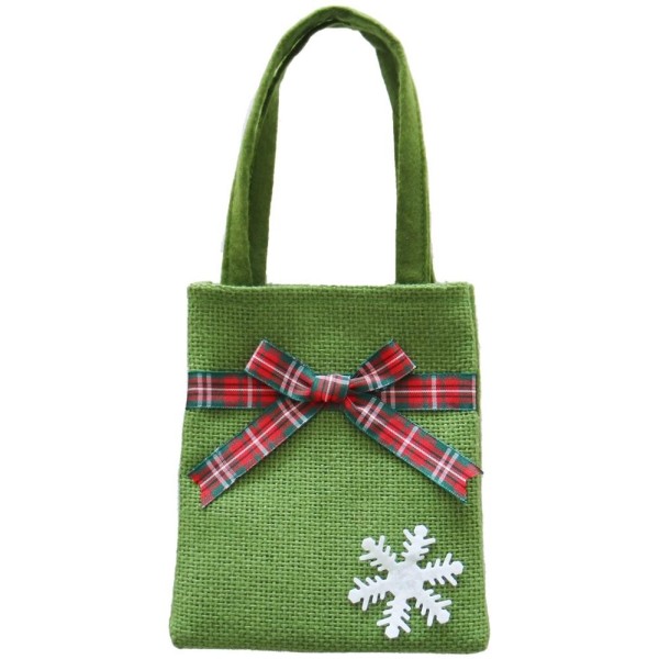 Sacoșă cadouri 26cm - verde, cu fulg de zăpadă Artezan