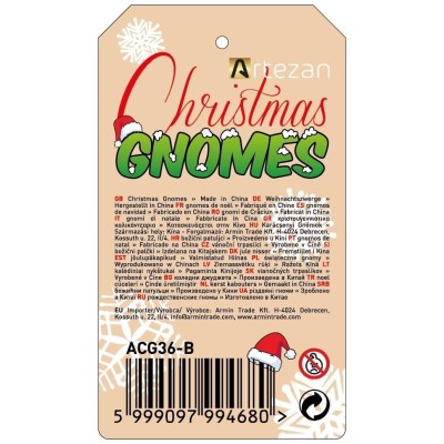 Figurină Crăciun, gnom 36cm cu barbă Artezan