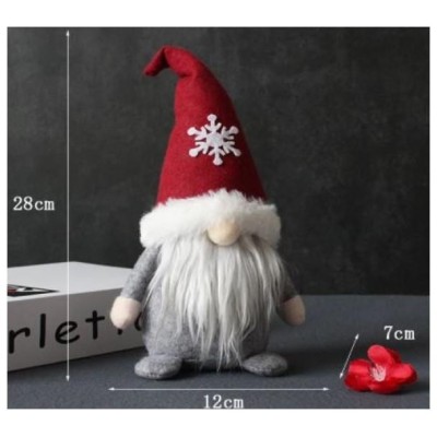 Figurină Crăciun, gnom 28cm gri-roșu Artezan