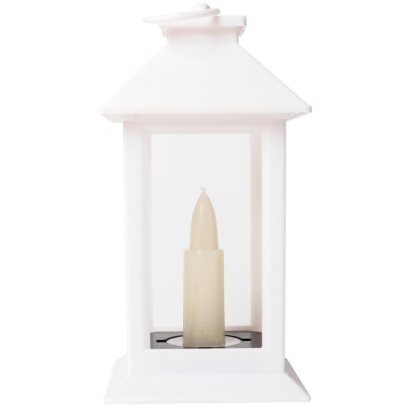 Felinar LED 17cm alb cu lumânare Entac