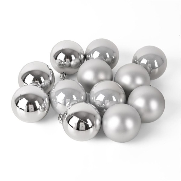 Set globuri brad 6cm argintiu Artezan 30buc/cutie