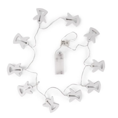 Ghirlandă 10 LED WW 1,3m decor îngeraș din lemn Entac -de Interior 2xAA neincl