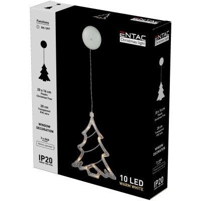 Decor fereastă Brad 10 LED WW Entac 3xAAA neincl.
