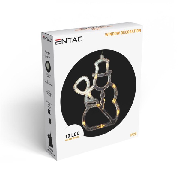 Decor fereastră Om de zăpadă 10 LED WW Entac 3xAAA neincl.