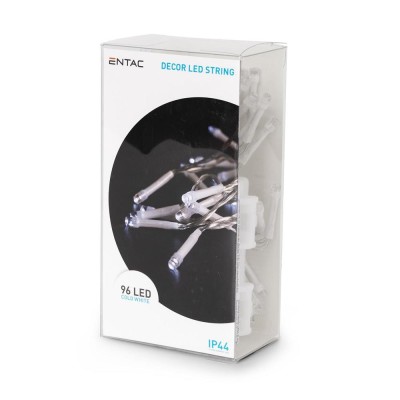 Ghirlandă 96 LED CW 7m cu timer IP44 Entac -de Exterior 3xAA neincl.