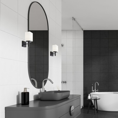 Lampă de perete Rabalux Zenkai 71061, negru mat, E14