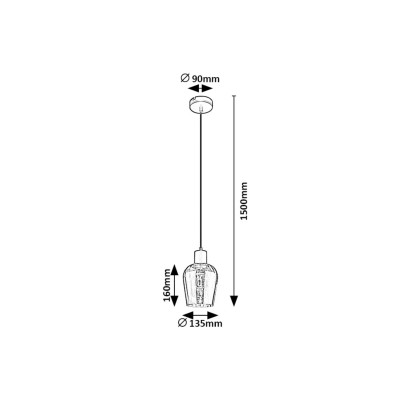 Pendul Rabalux Florian 72270, negru mat, E27