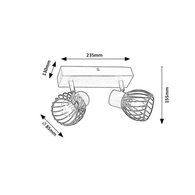 Spot Rabalux Aberama 73002, negru, E14