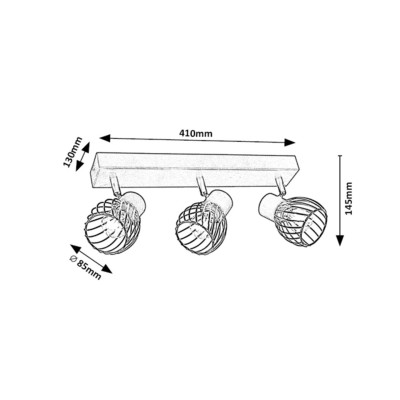 Spot Rabalux Aberama 73003, negru, E14